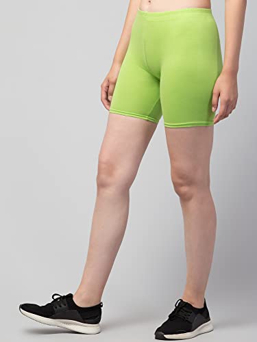 Image of Women's Cycling Shorts - Skin Fit Stretchable Tights for Gym, Sports, Running, Yoga & Layering Under Dresses - High-Waist, Seamless, Moisture-Wicking