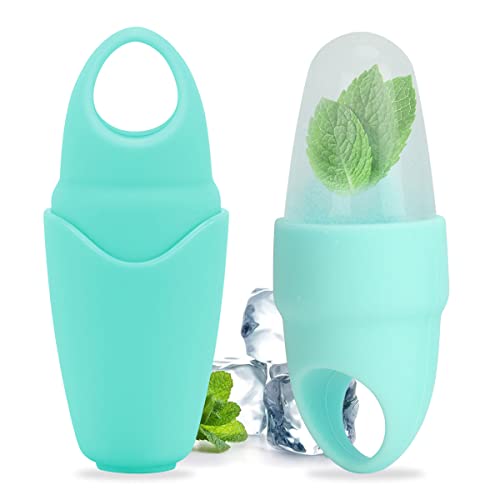 Small Ice Roller for Face and Eye, Ice Face Roller Facial Beauty Ice Roller Skin Care Tools, Ice Facial Roller Gua Sha Face Massage, Silicone Ice Mould for Face Beauty Remove Fine Lines (Blue)