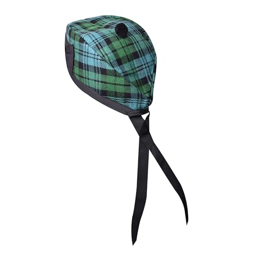 Image of Glengarry Cap-Traditional Scottish Hat, Acrylic Wool Tartan Glengarry hat, Kilts /Bagpipes Accessories