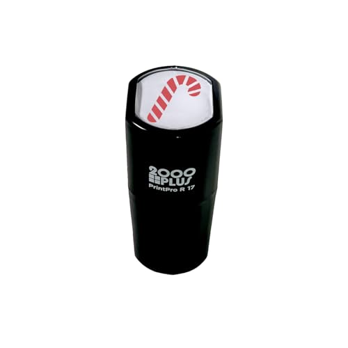 Red Candy Cane Christmas Stamp / 2000 Plus Self Inking Teacher Winter Holiday Stamper / 9/16" Small Red Striped Candy Imprint Holiday Stamp