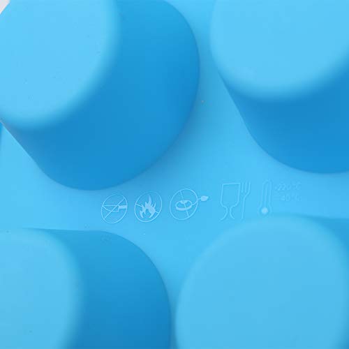 Homedge 24-Cup Silicone Mini Muffin Pan, 3 Packs Non-Stick Muffin Molds For Cupcake, Tarts - Blue #TOP4