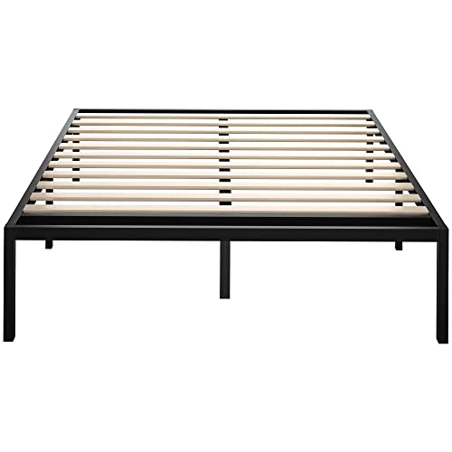 Yitahome Bed Frame 14 Inch Platform Wood Slats Mattress Supports Sturdy Foundation, Black, No Boxing Spring Needed (Queen) #TOP2