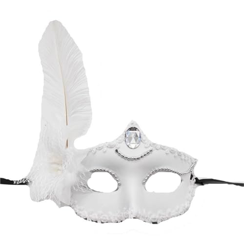 Masque demi-visage en plumes pour un style premium