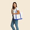 DALIX 23" Premium 24 oz. Cotton Canvas Shopping Tote Bag in Royal Blue #3