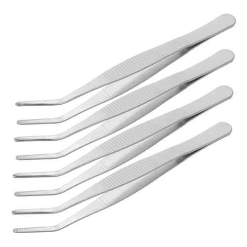 OFFSCH Precision Tweezers Set 4pc Stainless Steel for Bonsai Plants Hair Thread Craft Garden and Aquarium