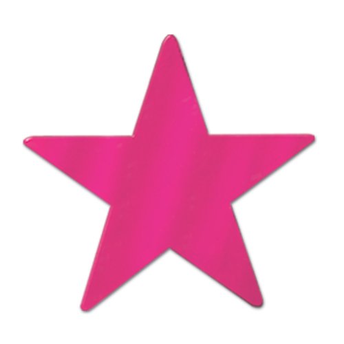 Beistle Cerise Metallic Star Cutouts