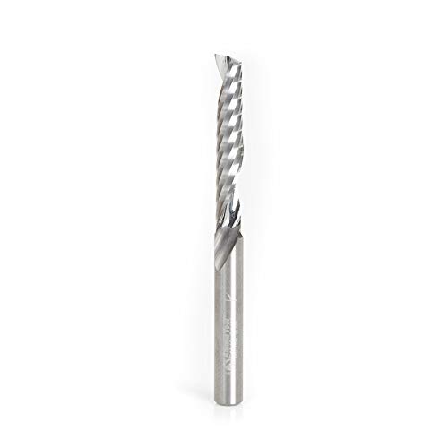Amana Tool - 51413 Solid Carbide CNC Spiral 'O' Single Flute, Plastic Cutting 1/4 Dia x 1-
