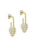 Ted Baker Payton Pave Crystal Padlock Heart Drop Earrings for Women (Gold/Crystal)