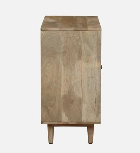 Image of Solid Wood Ranthambore Sideboard Cabinet | Solid Wood Sideboard | Sideboard Cabinet for Living Room | Finish - Natural and White