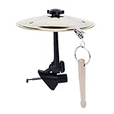 Cherishching Car Cymbal Air Vent Mount, Mini Drum Crash Cymbal Set with Mini Drum Stick,Crash Cymbal Drum for On-the-Road Rhythmic Entertainment Music Enthusiast Gift(Gold)
