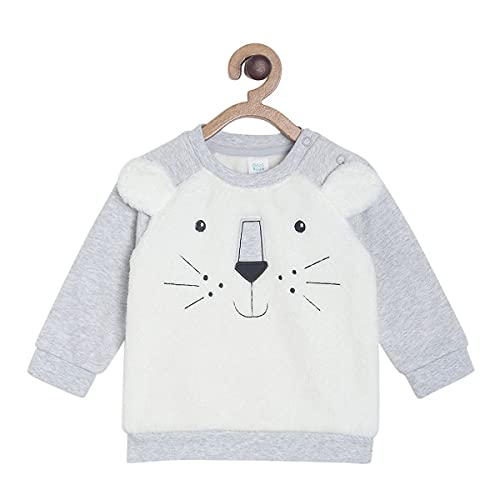 Image of miniklub Baby Round Neck Long Sleeve Knitted Cotton Sweat Shirt (Off White Color)