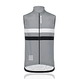 [Morethan] サイクルベスト (グレー/L/メンズ) ウインドブレーカー ノースリーブ 秋 冬 (防風/軽量/反射/ポケット付き) WVP-020