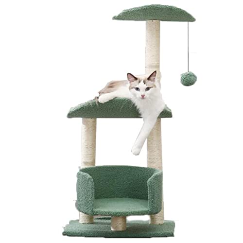 背の高いキャットタワー、床から天井までの猫の木、屋内猫用猫の木 猫砂付き大型大人、マルチレベル大型猫アクティビティツリー、デラックスキャットツリータワー大型猫用コンドミニアム