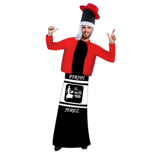 FYASA | Disfraz de Botella de Vino Hombre - Disfraz Adulto para Fiestas, Despedida de Soltero, Carnaval y Halloween (Talla M/L)