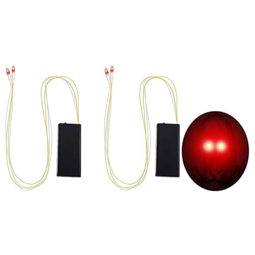 Grafanty 2PCS Halloween LED Glowing Light Eye for Mask Costume Skull Skeleton Grim Reaper Glowing Red Eyes Glasses Party Favors Light up Mask Glowing Red Eyes Battery Not Include