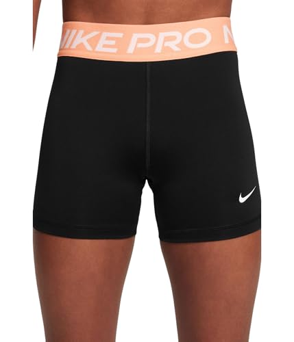 Image of Nike Kids Pro Shorts (Little Kids /Big Kids) Black /Apricot Agate /White X-Small Little Kid