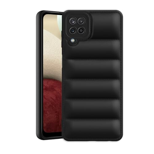 Amazon Solimo Puffer Case for Samsung Galaxy M12, Black - Image 2