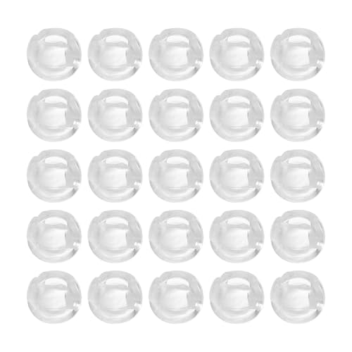 GARVALON Topes Persianas Blanco de 25 Piezas para Cortinas y Estores, Accesorios de Fijación Seguros de Pom para Cadena de Cuentas y Acabado Ordenado