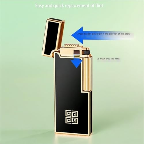 Encendedor metálico recargable de butano, diseño retro miniatura 4