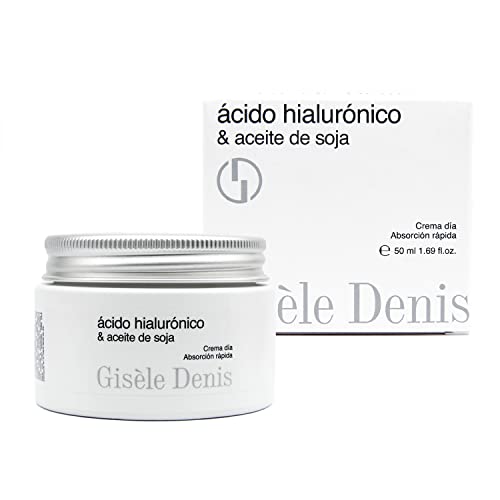 GISÈLE DENIS - Crema Facial Ácido Hialurónico y Aceite de Soja 50 ml, Crema Hidratante, Tensora y Antiarrugas, sin Aportar Brillos, Firmeza y Efecto Lifting, Tacto Ligero y Rápida Absorción