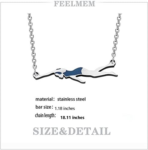 FEELMEM Swimming Necklace - Inspirational Swim Team Gift for Lovers and Coaches4