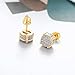 Iced Out Cubic Zirconia Screw Back 18k Gold Plated Round Stud Earrings For Men Women Hypoallergenic Earring Aretes Ee Hombre Micropave Hip Hop Jewelry SENTERIA