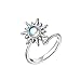 Drehbarer Sonnenblumenring, verstellbare Edelstahlringe, Anti-Stress-Fingerring, Schmuck für Damen und Herren