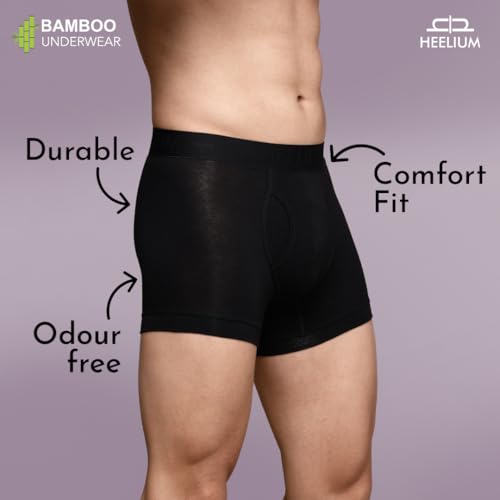 Image of HEELIUM Bamboo Trunks for Men with Keyhole Fly | 3X Softer Than Cotton for All-Day Freshness | Soft & Durable Waistband | Easy Access Underwear for Ultimate Comfort