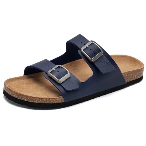 Image of Torotto Kids Sandals Boys Girls Slide Summer Non-slip Cork Glitter Toddler Slippers with Adjustable Straps for Indoor & Outdoor