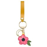 Taille parfaite et compacte : Longueur totale de 165 mm avec pendentif floral de 58 x 11 mm convient pour les clés, les fourre-tout ou les sacs à main. Léger mais visible comme mini porte-monnaie porte-clés ou accessoire de porte-clés de voiture