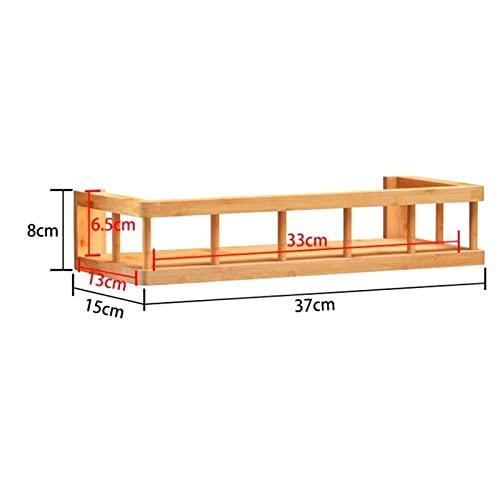 Exquisitos estantes de baño, carrito de ducha, estante de especias, madera de bambú, baño, cocina, estante de almacenamiento de pared, sin perforaciones, para colgar en la pared, condimento, organizad
