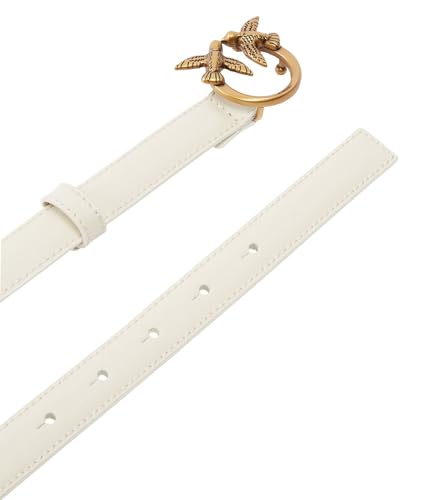 Pinko Love Berry H2 Belt Vitello Set Cintura, Z14Q_Bianco Seta-Antique Gold, M Donna - 3