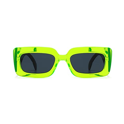 Image of laureles /Square Snakeskin Pattern Rectangle Sunglasses Men Women Vintage Fluorescent Green Shade Glasses