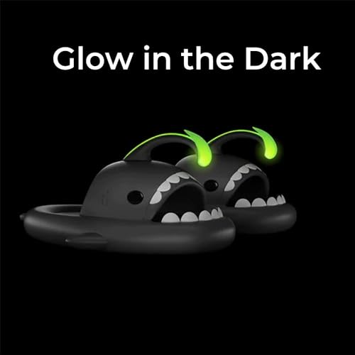 Angler Fish Slides - Shark Slippers,Glow in the Dark,Silent and Anti-slippery,Soft,Comfy3