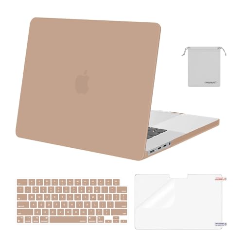 Image of MOSISO Compatible with MacBook Pro 16 inch Case 2025 2024 2023 2022 2021 M4 M3 M2 M1 A3403 A3186 A2991 A2780 A2485 Pro Max, Plastic Hard Shell&Keyboard Cover&Screen Film&Storage Bag, Bronze Brown
