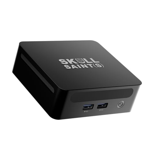 Image of SKULLSAINTS Corex Mini PC Powered By AMD Ryzen 7 4800H (8C, 16T), Triple Display Support, Wi-Fi 6, Bluetooth 5.2, Expandable RAM & Storage (Black, Ryzen 7 4800H, 512, GB, Windows 11 Pro, 16, GB)