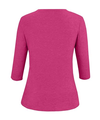 Image of JomeDesign Womens Tops 3 /4 Sleeve Shirts Round Neck Loose Casual Blouses Floral Print Tshirts