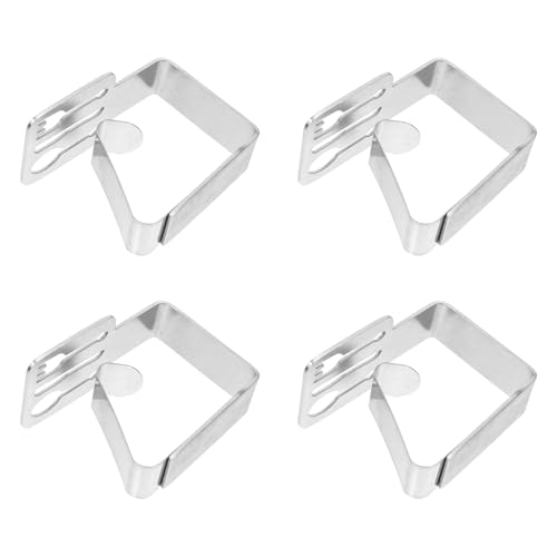 HOMSFOU Pinzas para Mantel de Acero Inoxidable Antideslizantes, 4 Piezas, Sujetador para Manteles de Interior y Exterior, Accesorio Práctico para Mesas en Fiestas y Eventos