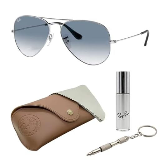 Ray-Ban Óculos de sol RB3025 AVIATOR GRADIENT em forma de piloto para homens e mulheres com kit oficial RAYBAN Eyewear, Armação prateada polida | Lente gradiente azul claro, 62 mm