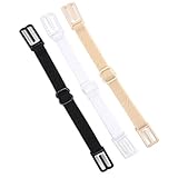 3pcs Non Slip Bra Shoulder Strap Adjustable Strap Holder Elastic Bra Strap Clips (Black,White and Skin Color), Bra Strap Clips