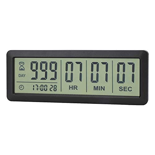 Jevindo Digital Countdown Days Timer Clock - 999 Tage Countdown Clock Timer für Graduation Lab Kitchen (Schwarz) Cover