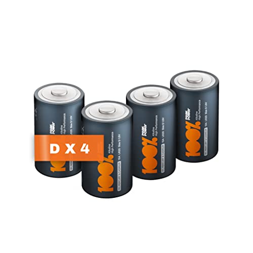 Pilas C - LR14 - Paquete de 4 Unidades | 100% PeakPower | Pilas LR14 1.5V | Duración Larga, Tecnología Anti-Fugas, Rendimiento Elevado… Cover