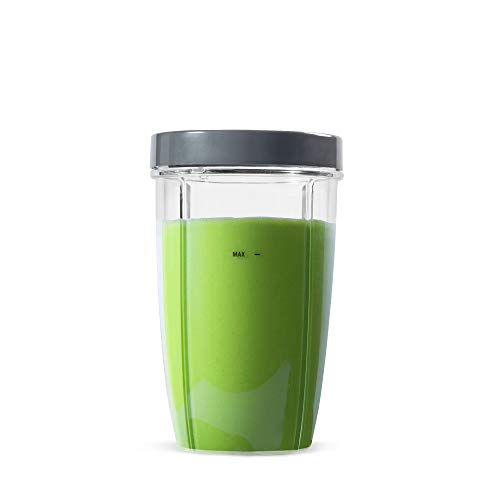 NutriBullet Copo alto de 680 g com anel labial padrão, transparente/cinza