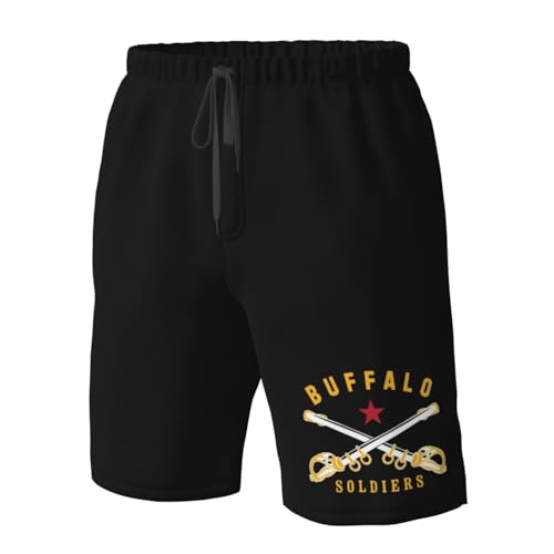 Buffalo Soldier America History Men's Beach Shorts Quick Dry Swim Trunks with Pockets Mesh Lining4