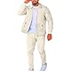 Veriliss Herren 2-Teilige Waffel Soft Hoodies Sweatsuit Sets Male Trainingsanzug-Sets Mit Durchgehendem Reißverschluss, Trendige Jacke Anzug Business Outfits(Aprikose,M)