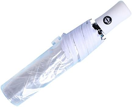 Full Automatic Folding Transparent Auto Open Close Umbrella - Travel Umbrella with Frosted Handle