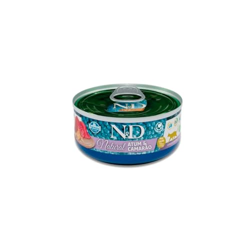 N&D Natural para Gatos de Todas as Raças Sabor Atum e Camarão 70g