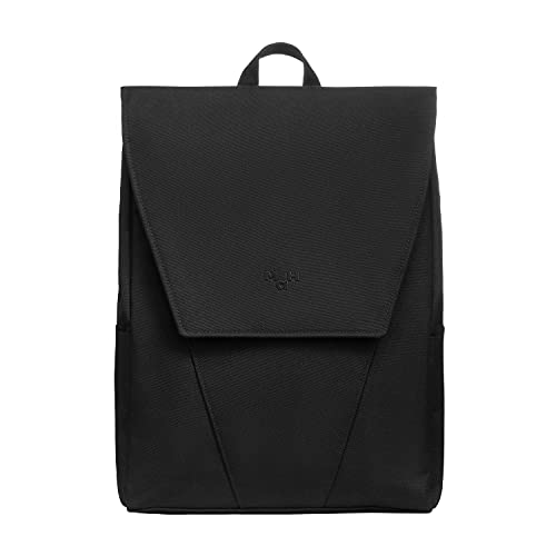 MAH Young Polyester Backpack, 14-inch Laptop Compatible, Gray Paint, Multi-Pocket Design for Work School Travel (Black)