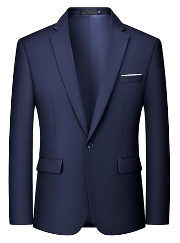 MAGE MALE Men's One Button Blazer Casual Solid Color Suit Jacket Slim Fit Lightweight Sport Coats Blazers