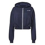 Reebok Damen ID Energy Full Zip Hooded Track Top, Vector Navy, M, Vector Navy, 38